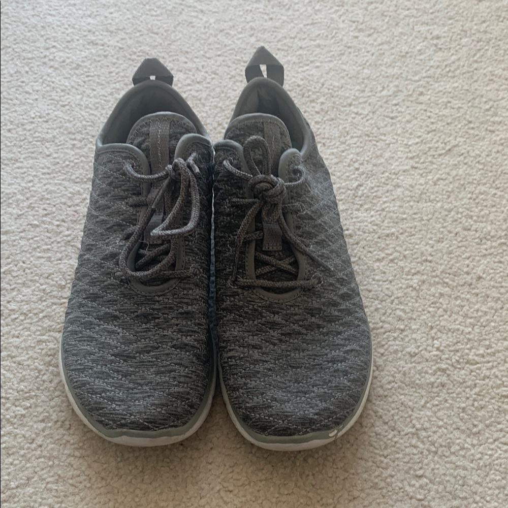 Skechers Gray Knit Lace-Up Sneakers